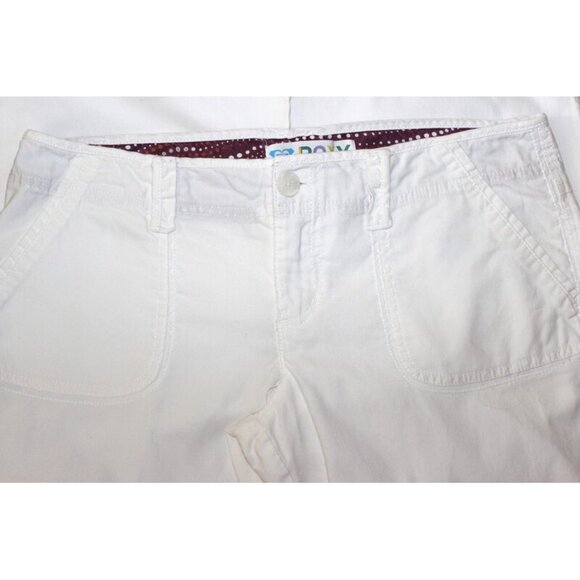 ROXY Retro Y2K Low Rise Flare Pants, Cotton Canvas Bell Bottoms in Crisp White - Picture 2 of 9